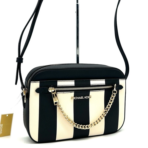 Michael Kors Large EW Zip Chain Xbody Crossbody Bag Black - Picture 2 of 12